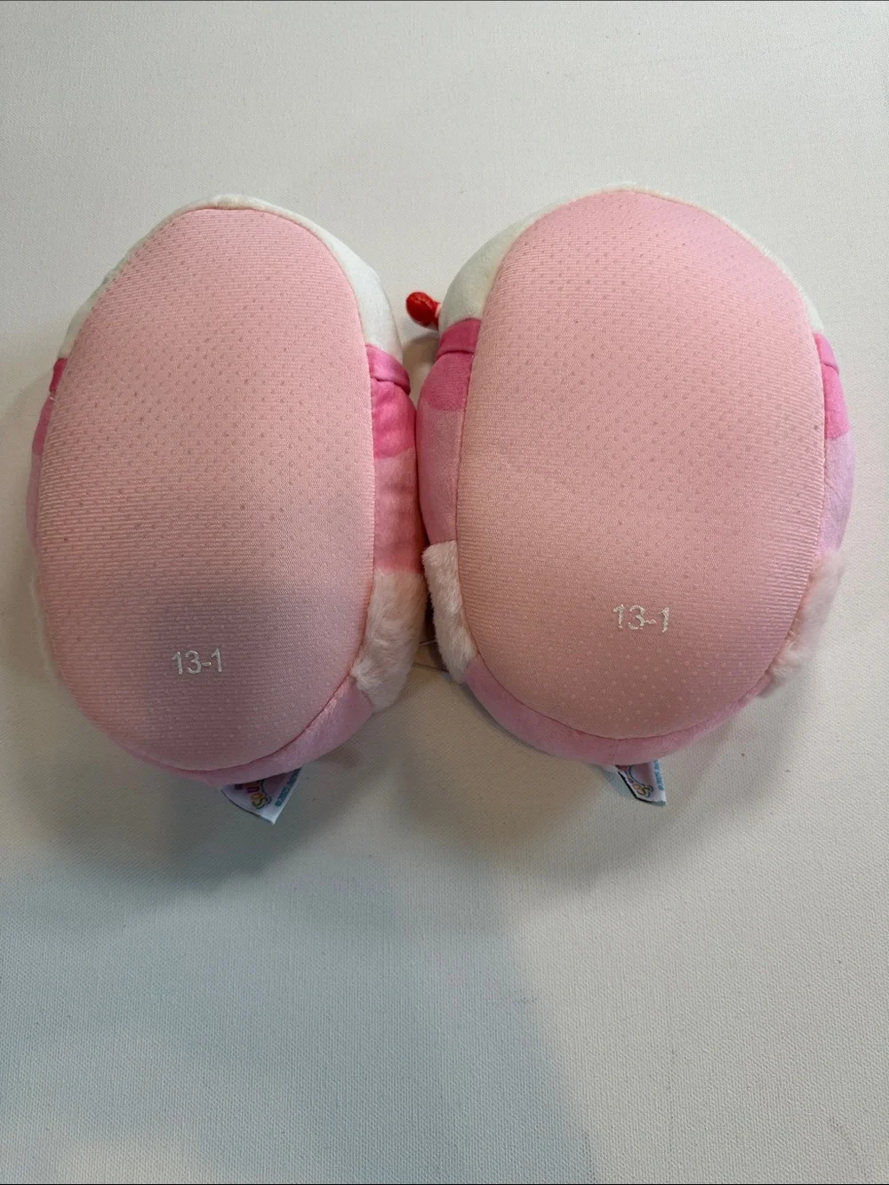 Squishmallows Pink & White Cupcake Kids Plush Slippers Size 13-1